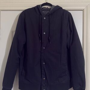 Empyre Black Hooded Bomber Jacket